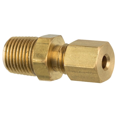 Brass Compression Connector, 1/8 Tube, Male (1/8-27 NPT), 1/bag
